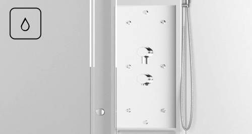23 cm Marey Tergicristallo doccia in silicone con due panni in microfibra Bianco – Tergicristalli Estrattore doccia 